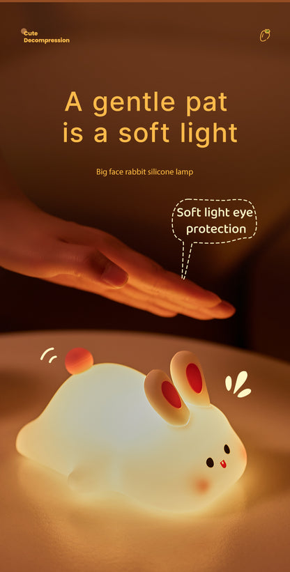 Big face rabbit silicone night light