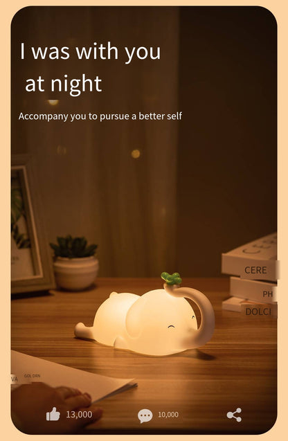 Baby elephant silicone night light